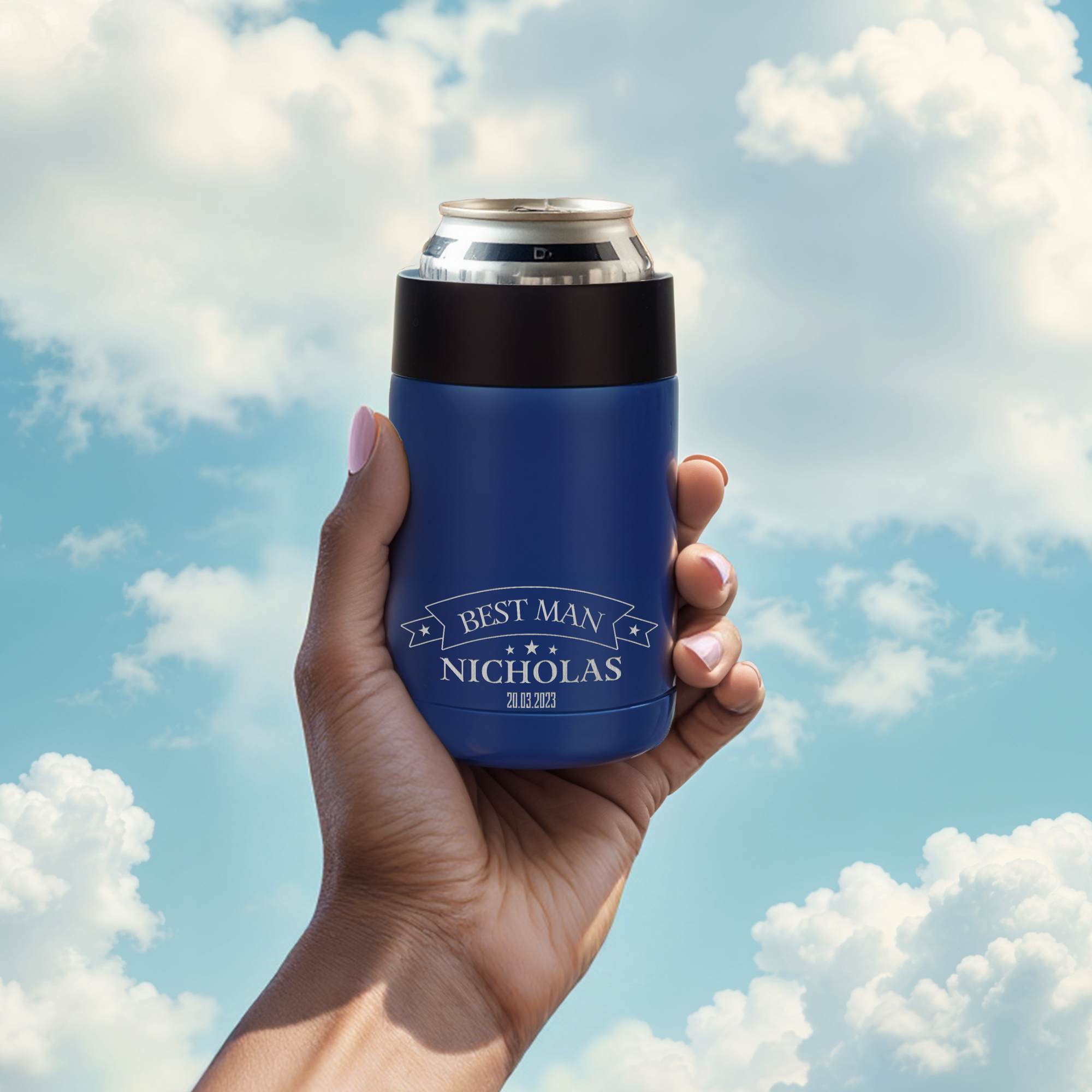 Personalised Double Wall Insulated Can Cooler, Custom Engraved Logo Stainless Steel Beer Bottle Stubby Holder, Dad Groomsmen, Corporate Gift