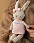 Personalised Embroidery Knitted Animal Plush Toy, Custom Embroidered Name Sleep Soft Baby Snuggle Friend, Toddler First Birthday Shower Gift