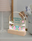 Personalised 3D Bunny Kid LED Night Light, Custom Baby Name & Rabbit Wood Acrylic Print Table Lamp, First Birthday, Nursery, Kid Easter Gift