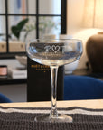 Personalised Champagne Coupe Glass, Initial Monogram Engraved Cocktail Wine Glass, Housewarming Wedding Bridesmaid Groomsmen, Corporate Gift