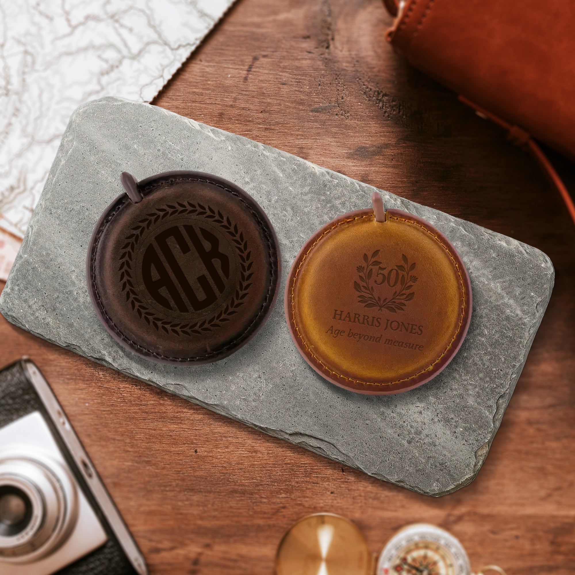 Personalised Cowhide Leather Measuring Tape, Custom Engraved Loved Beyond Measure, Dad Mom, Groomsman, Craft Handyman Builder Corporate Gift