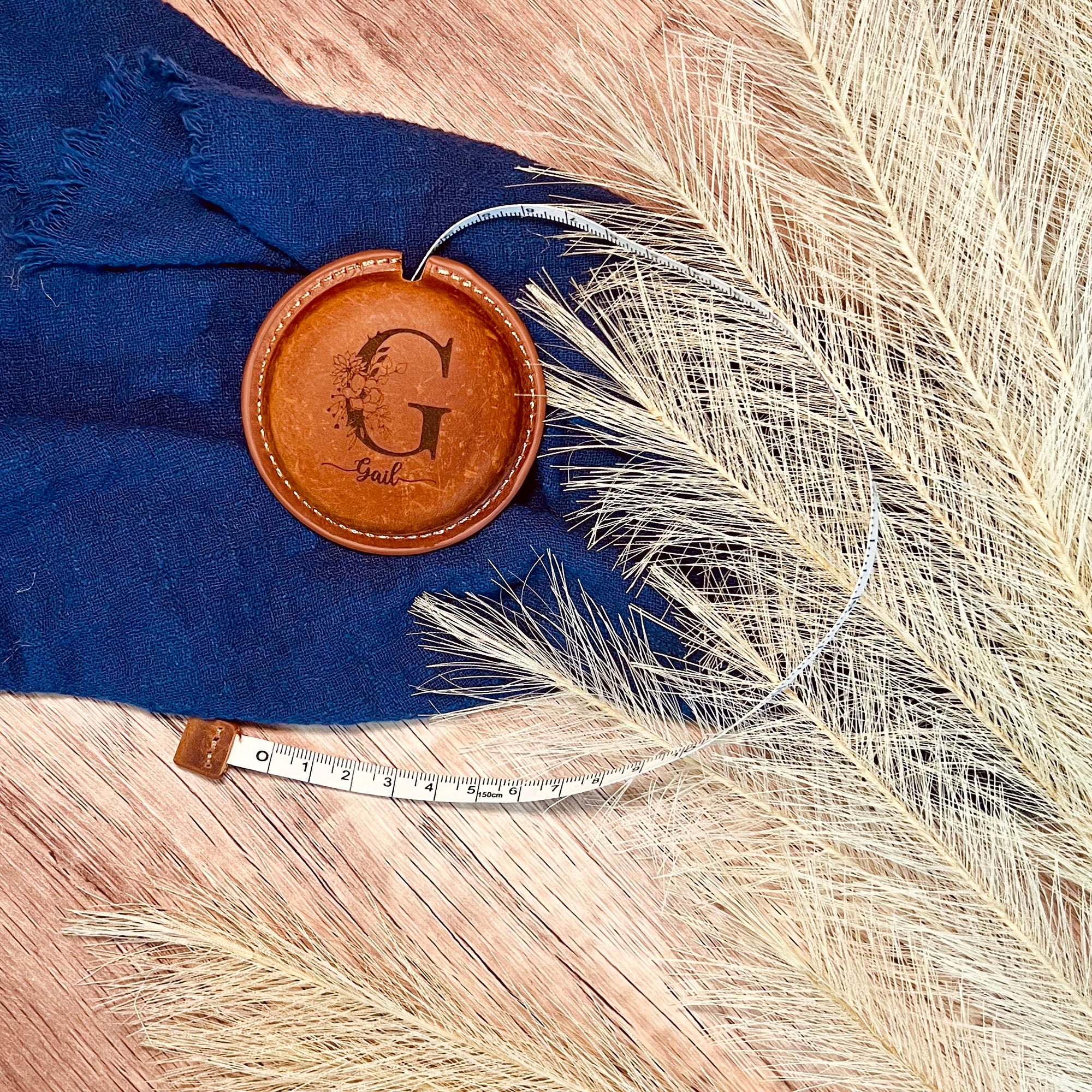 Personalised Cowhide Leather Measuring Tape, Custom Engraved Loved Beyond Measure, Dad Mom, Groomsman, Craft Handyman Builder Corporate Gift