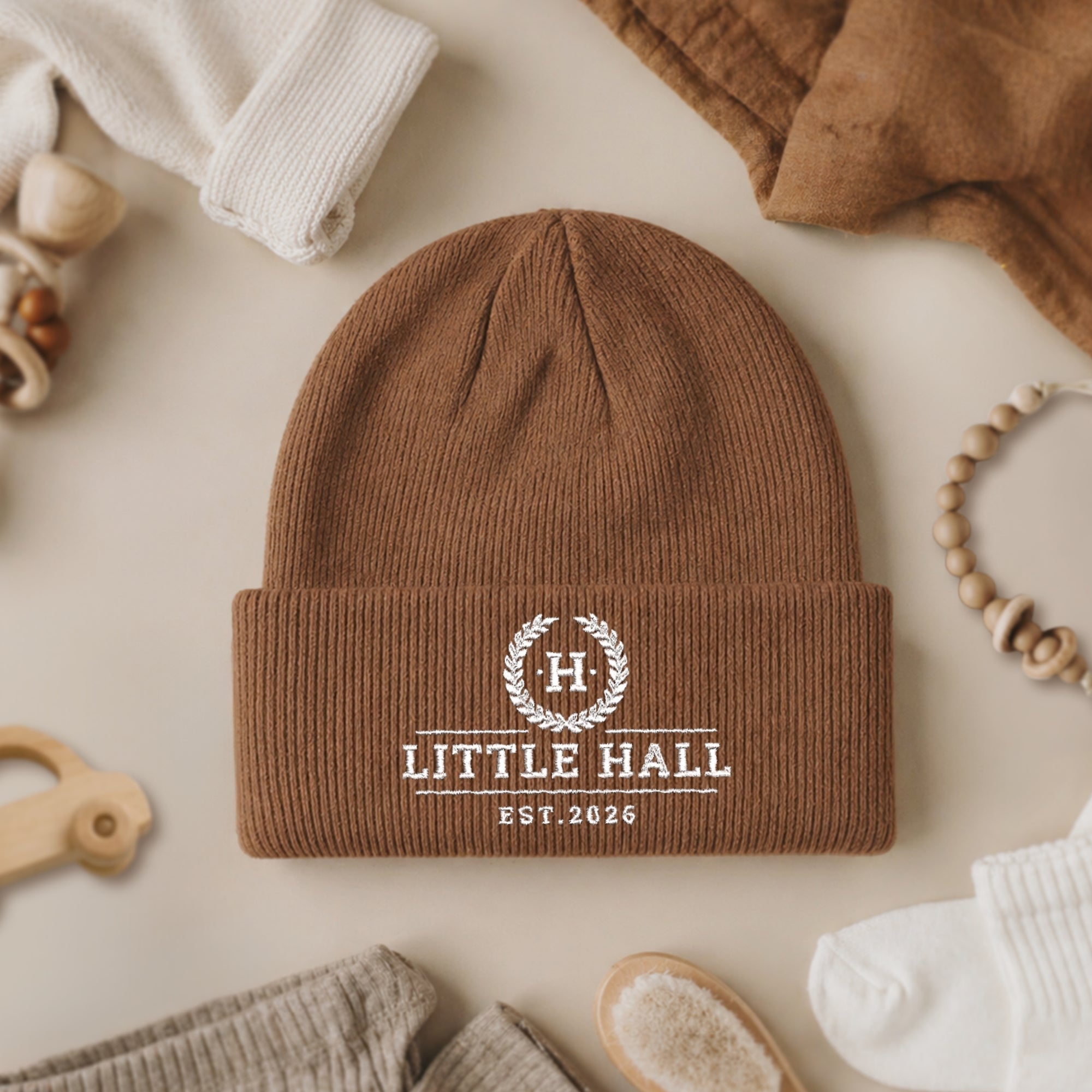 Personalised Embroidery Baby Knitted Beanie, Custom Name Newborn Toddler Winter Hat, Kid Infant Cap, First Birthday Shower, Christening Gift