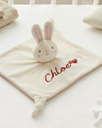 Personalised Embroidery Bear/ Bunny Comforter, Custom Baby Name Sleep Snuggle Kid Soft Toy Blanket, Toddler Christening Birthday Shower Gift