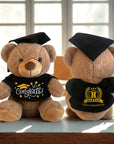 Personalised Embroidery Graduation Teddy & Congrats Sign, Custom Cap & Gown Bear, Kid, Preschool/ Year 6/ 12/ University Plush Keepsake Gift