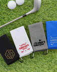 Personalised Embroidery Microfiber Golf Towel, Customised Name Logo Quick Dry Gym Waffle Towels, Sport, Workout, Golfer, Xmas Corporate Gift