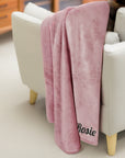 Personalised Embroidery Soft Throw, Custom Embroidered Name Logo Microplush Blanket, Birthday Housewarming, Wedding Anniversary, Mother Gift