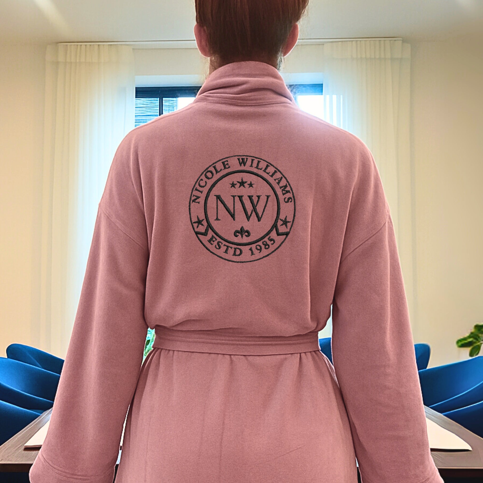 Personalised Embroidery Plush Bathrobe, Custom Name Embroidered Luxury Men Women Dressing Gown, Logo Spa Robe, Housewarming Anniversary Gift