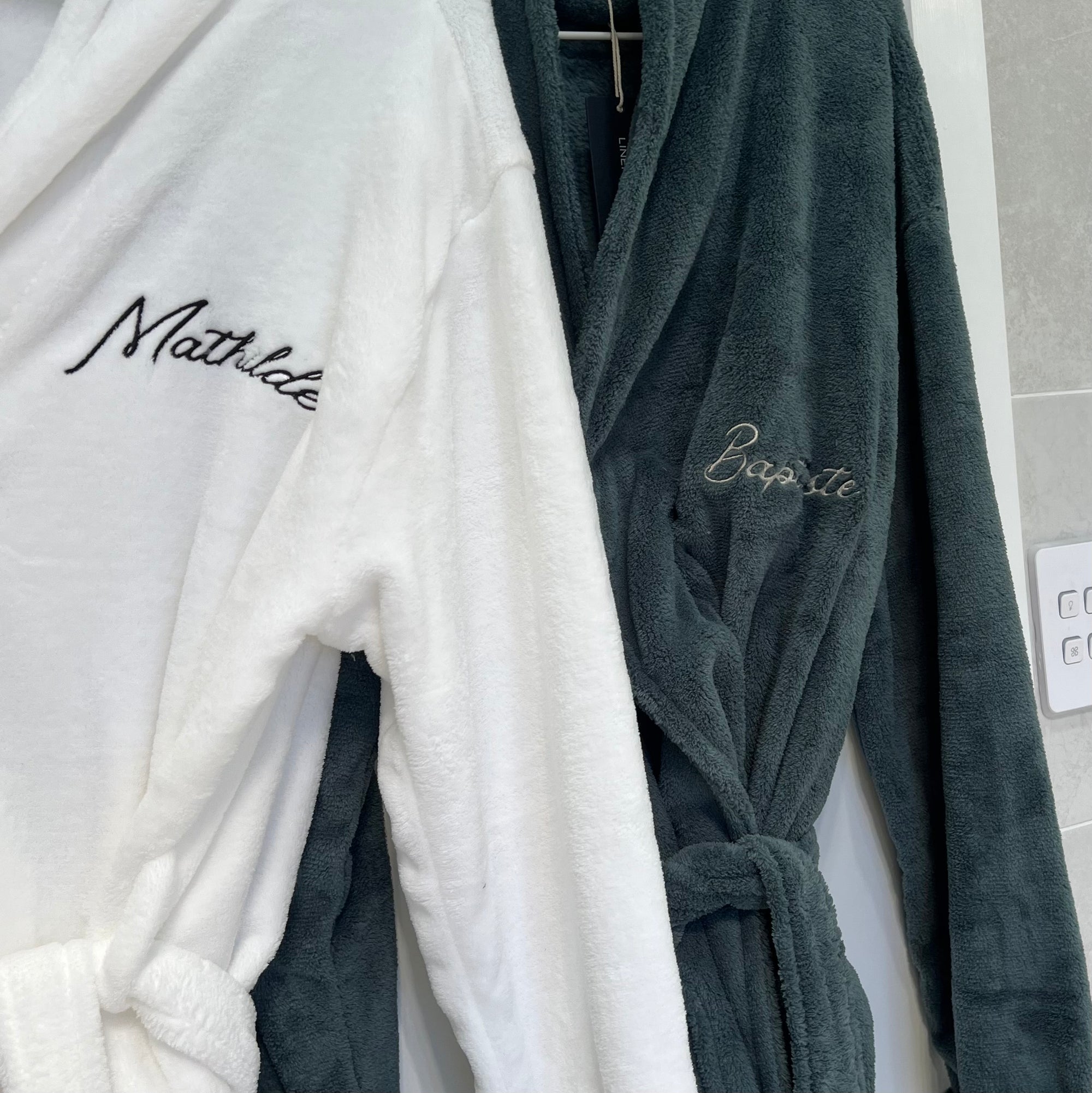 Personalised Embroidery Plush Bathrobe, Custom Name Embroidered Luxury Men Women Dressing Gown, Logo Spa Robe, Housewarming Anniversary Gift