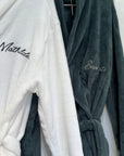 Personalised Embroidery Plush Bathrobe, Custom Name Embroidered Luxury Men Women Dressing Gown, Logo Spa Robe, Housewarming Anniversary Gift