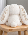 Personalised Embroidery Plush Blossom Bunny, Custom Baby Name Sleep Snuggle Rabbit, Kid  Soft Toy, Toddler Christening Birthday Shower Gift