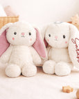 Personalised Embroidery Plush Blossom Bunny, Custom Baby Name Sleep Snuggle Rabbit, Kid  Soft Toy, Toddler Christening Birthday Shower Gift