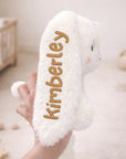 Personalised Embroidery Plush Blossom Bunny, Custom Baby Name Sleep Snuggle Rabbit, Kid  Soft Toy, Toddler Christening Birthday Shower Gift
