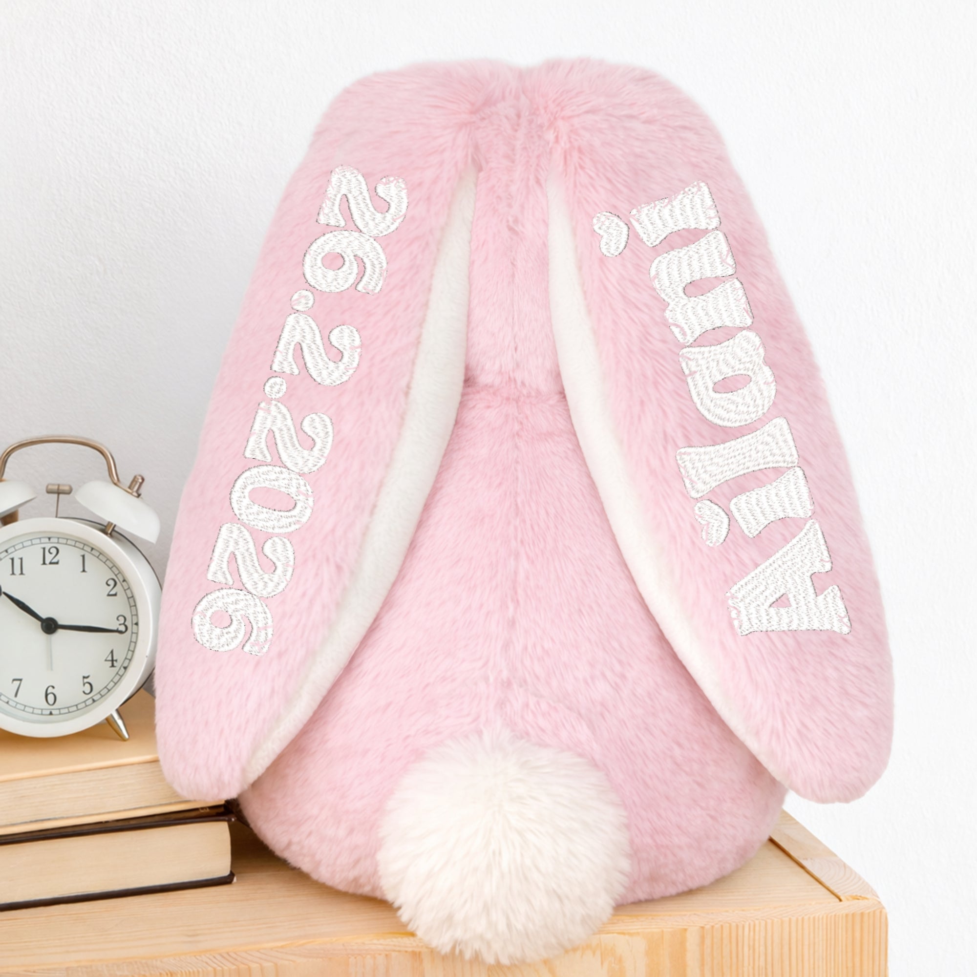 Personalised Embroidery Plush Floppy Bunny, Custom Baby Name Sleep Snuggle Rabbit, Kid  Soft Toy, Toddler Christening Birthday Shower Gift