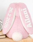 Personalised Embroidery Plush Floppy Bunny, Custom Baby Name Sleep Snuggle Rabbit, Kid  Soft Toy, Toddler Christening Birthday Shower Gift