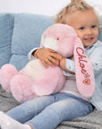 Personalised Embroidery Plush Floppy Bunny, Custom Baby Name Sleep Snuggle Rabbit, Kid  Soft Toy, Toddler Christening Birthday Shower Gift