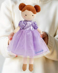 Personalised Embroidery Plush Princess Doll, Custom Embroidered Name Ballerina, Girl Sleep Soft Baby Toy, Christening, Birthday Shower Gift