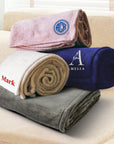 Personalised Embroidery Soft Throw, Custom Embroidered Name Logo Microplush Blanket, Birthday Housewarming, Wedding Anniversary, Mother Gift