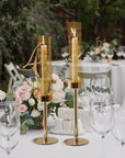 Personalised Engraved Gold Glass Candle Holders Set, Custom Wedding Ceremony Engagement, Party Decor, Christening Baptism Anniversary Gift