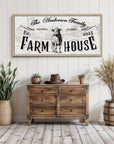 Personalised Family Name Farmhouse Rustic Sign | Custom UV Print Wooden Frame Wall Decor, Cattle Ranch Homestead Signage, Housewarming Gift