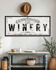 Personalised Family Name Home Bar Winery Farmhouse Sign, Custom UV Print Wooden Frame Rustic Wall Decor Homestead Signage, Housewarming Gift