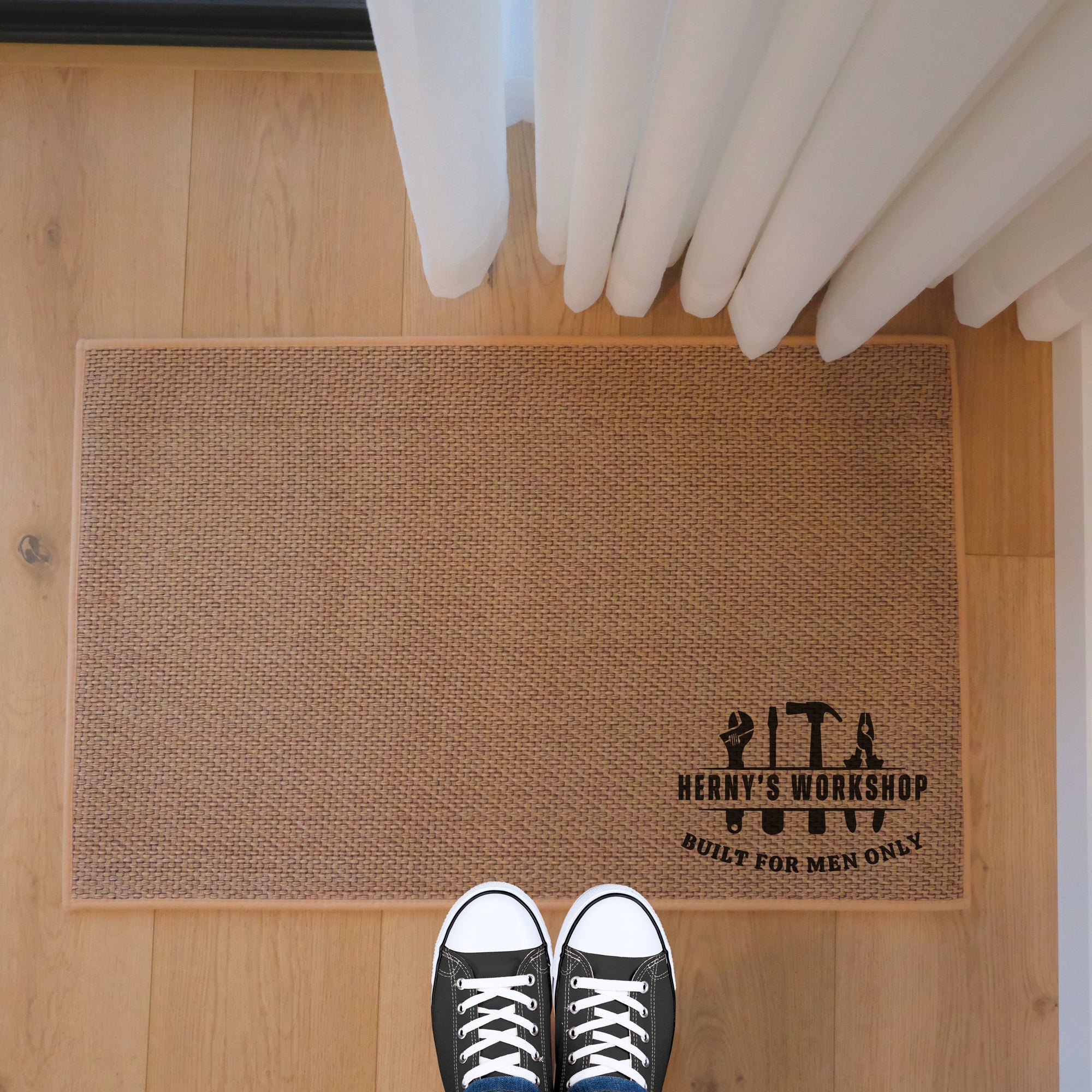 Personalised Woven Indoor Door Mat, Custom Print Anti Slip Washable Kitchen Laundry Welcome Entry Floor Rug Hallway Runner Housewarming Gift