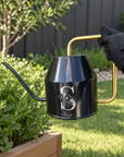 Personalised Garden 2L Black Watering Can, Custom Engraved Flower Plant Tool, Teacher, Anni, Housewarming Wedding Birthday Dad Mum Xmas Gift