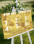Personalised Wedding Cinefilm Seating Chart Sign, Custom Print Anniversary Guest Plan, Find Table/ Your Seat Signage, Cinema Hollywood Decor