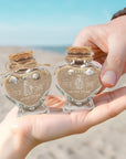 Personalised Heart Glass Jar, Custom Engraved Honeymoon Sand Keepsake, Wedding Favour, Treats/ Seashells/ Candle Container, Thank You Gift
