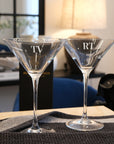 Personalised Initials Martini Glass, Engraved Monogram Glassware, Barware Groomsman, Wedding, Birthday, Corporate Gift