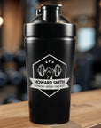 Personalised 750ml Insulated Protein Stainless Steel Shaker, Custom Engraved Gym Lover Matte Black 25oz Protein Blender, Water Bottle, Work Out Gift Mum, Dad