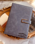 Personalised Leatherette A5 Notebook & Pen Holder, Custom Engraved Name 200 Page Business Journal, Magnetic Closure, Teacher, Corporate Gift