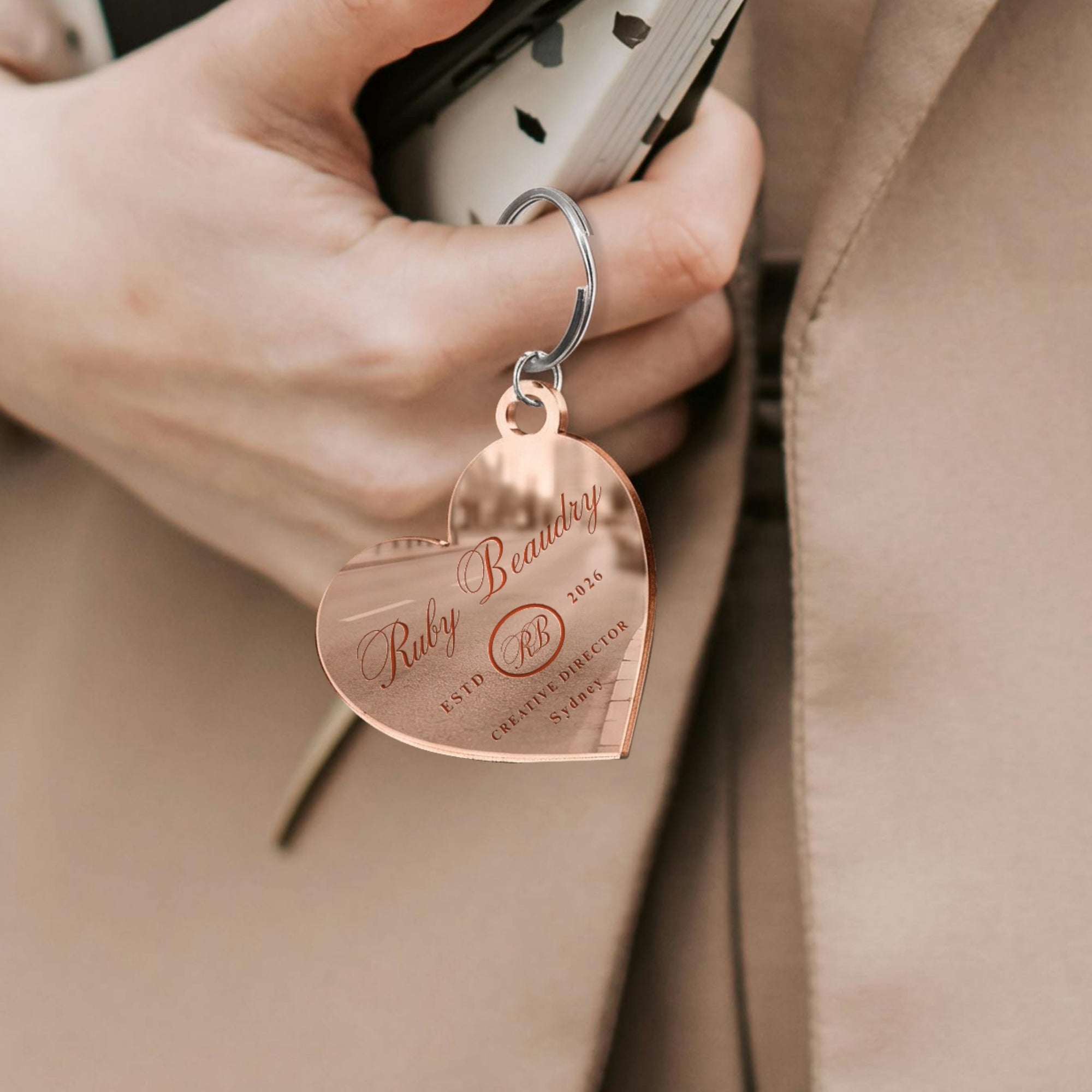 Personalised Logo NFC Keychain, Custom Etched Plywood/ Mirror Acrylic QR Code Scan, Digital Social Business Card Web Promotion Smart Key Tag