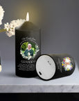 Personalised UV Print In Loving Memory Wax LED Candle, Custom Memorial Photo Black Flame Pillar, Pet Sympathy Gift Funeral Ceremony Keepsake