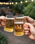 Personalised Mini 320ml Portugal Beer Tankard Glass, Custom Engraved Logo Brew Mug Tumbler, Dad/ Housewarming/ Wedding Gift Groomsman Favour