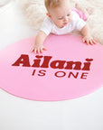 Personalised Name & Date Acrylic Round Birthday Signage, Custom Mirror First Baby Shower, Christening Baptism Event Welcome Sign Party Decor