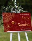 Personalised Oriental Chinese/ Vietnamese Wedding Tea Ceremony Welcome Corflute Sign, Custom Asian Double Happiness 囍 ,Vu Quy Tân Hôn Poster