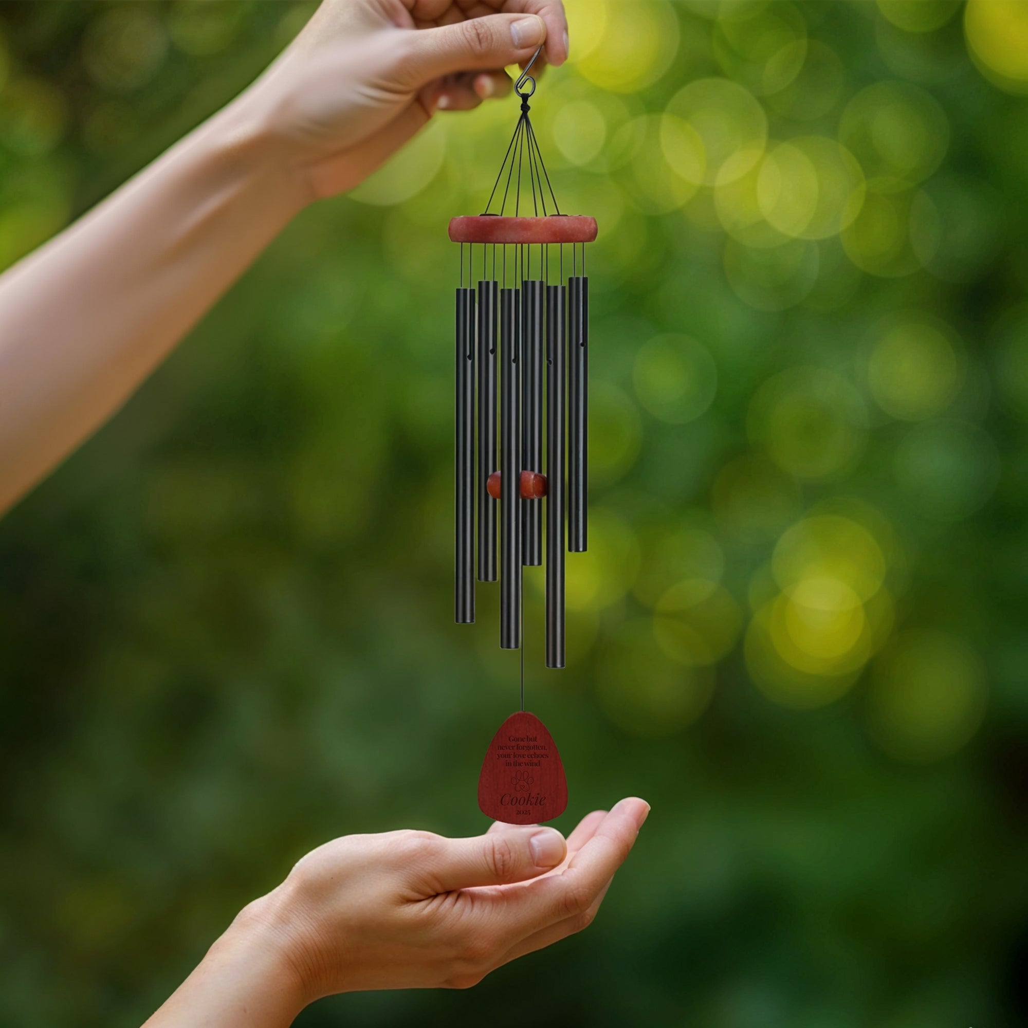 Personalised Pet Memorial Wind Chimes, Custom Logo Engraved In Loving Memory, Funeral Loss Sympathy Remembrance Cat, Dog Loss Keepsake Gift