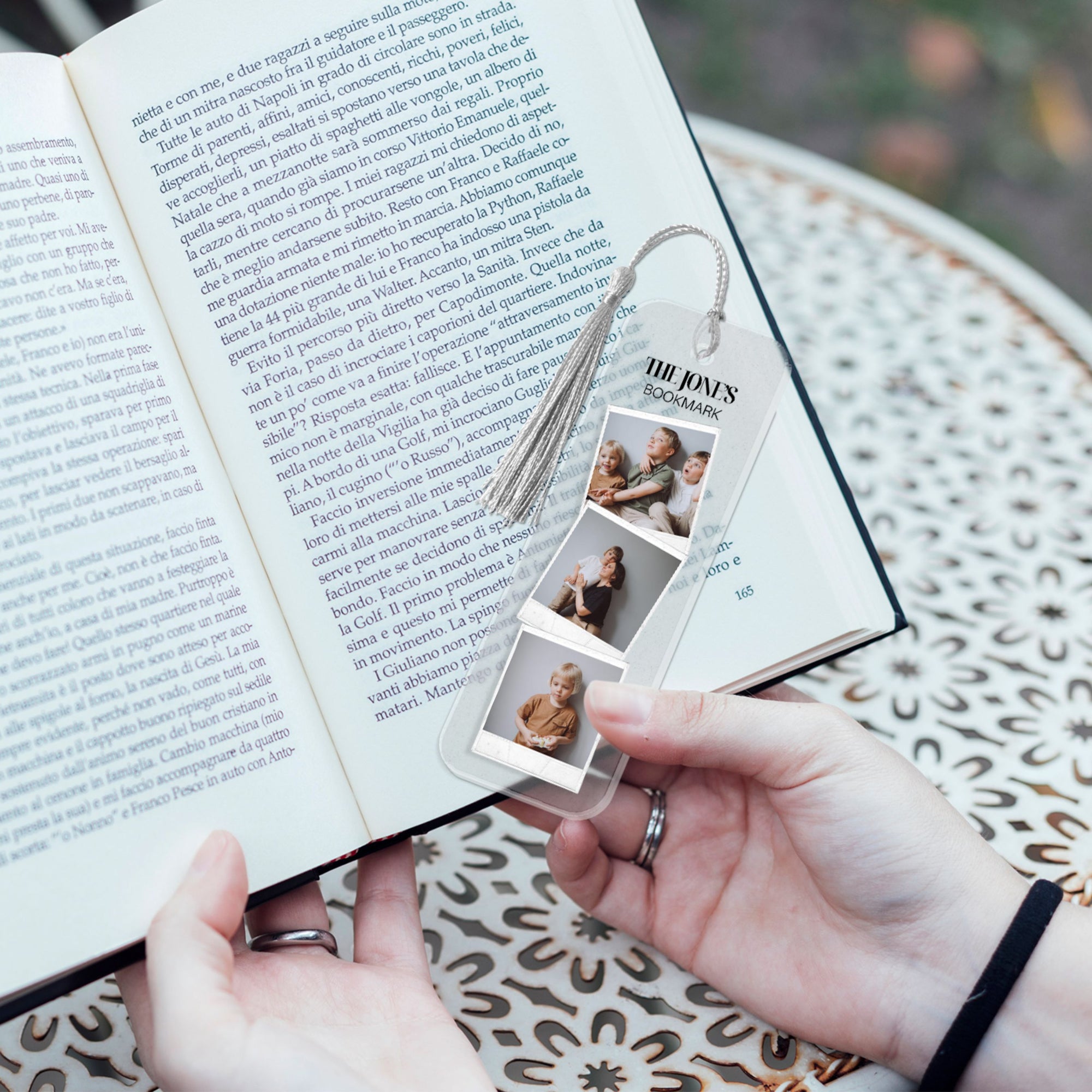 Personalised Photo Name Acrylic Bookmark &amp; Tassel, Custom Print Logo Reading Name Tag, Book Lover Card, Event Corporate Gift, Wedding Favour