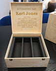 Personalised Pine Wooden Keepsake, Custom Engraved 3 Wine Bottles Storage, Wedding, Groomsman, Birthday Housewarming Logo Corporate Gift Box