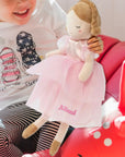 Personalised Embroidery Plush Princess Doll, Custom Embroidered Name Ballerina, Girl Sleep Soft Baby Toy, Christening, Birthday Shower Gift