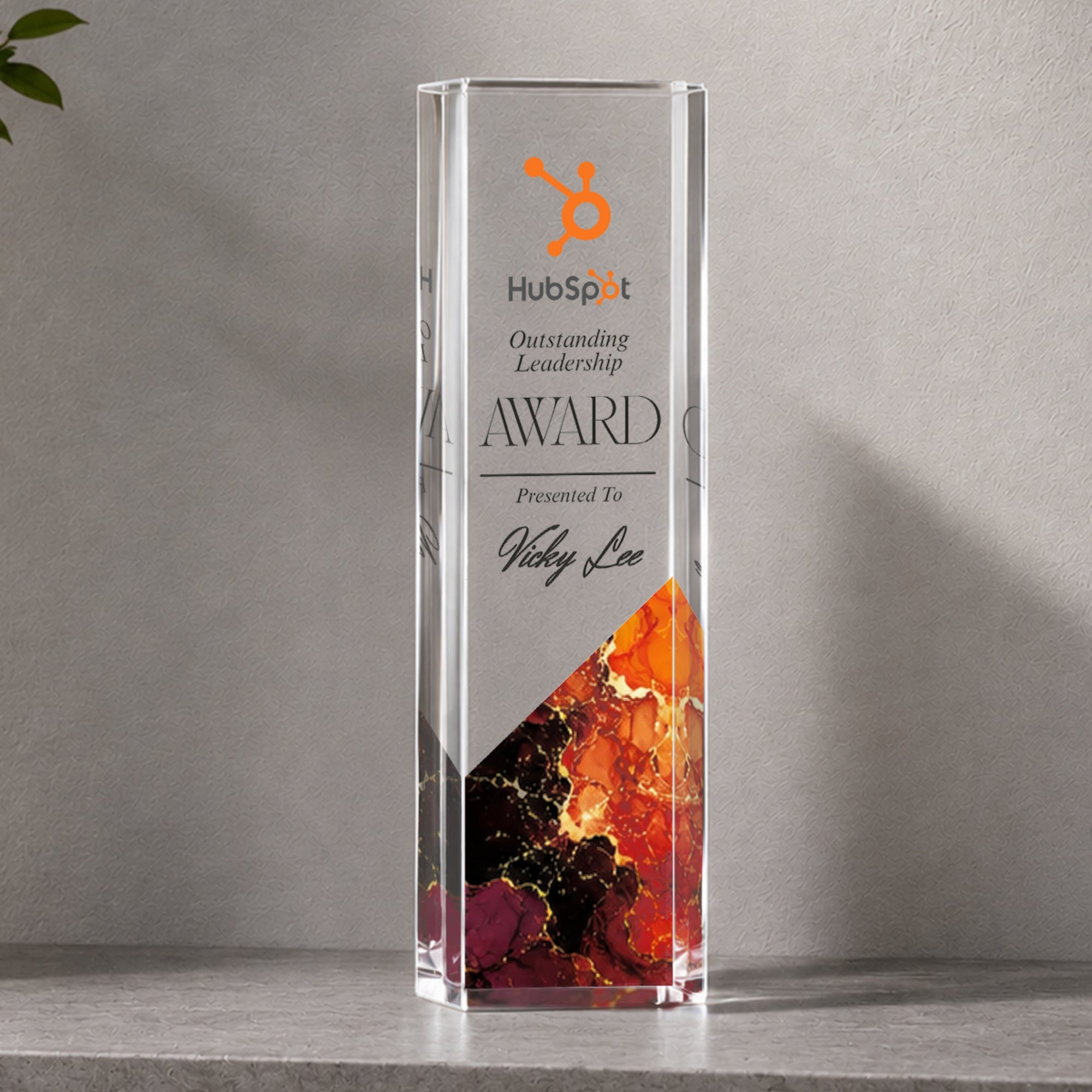 Personalised Print Clear Acrylic Block Trophy, Custom Employee Recognition Plaque, Graduate, Teacher, Sport Coach Award, Logo Corporate Gift