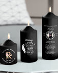 Personalised UV Print In Loving Memory Wax LED Candle, Custom Memorial Photo Black Flame Pillar, Pet Sympathy Gift Funeral Ceremony Keepsake