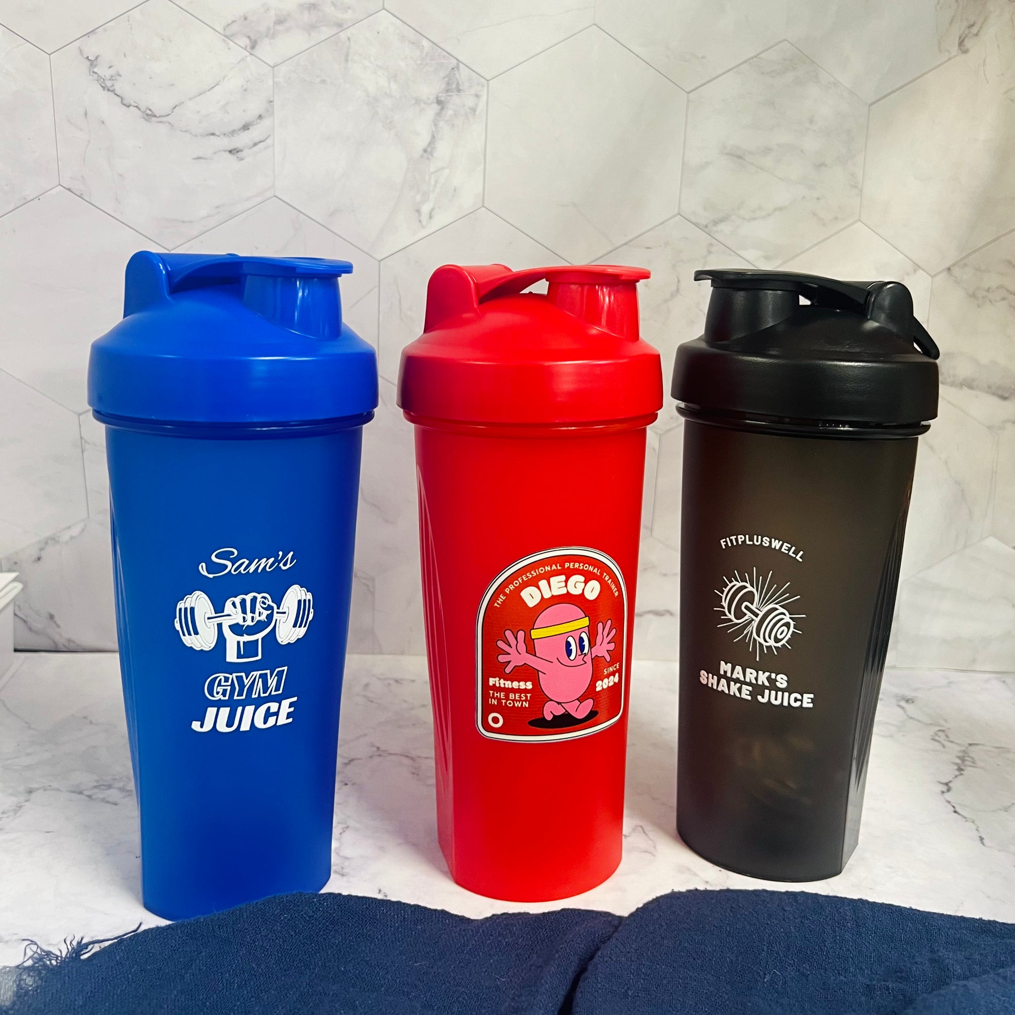 Personalised 600ml Protein Shaker &amp; Mixing Ball, Custom Print Logo Sport Travel Drinking Bottle, Gym Lover Blender, Work Out Corporate Gift