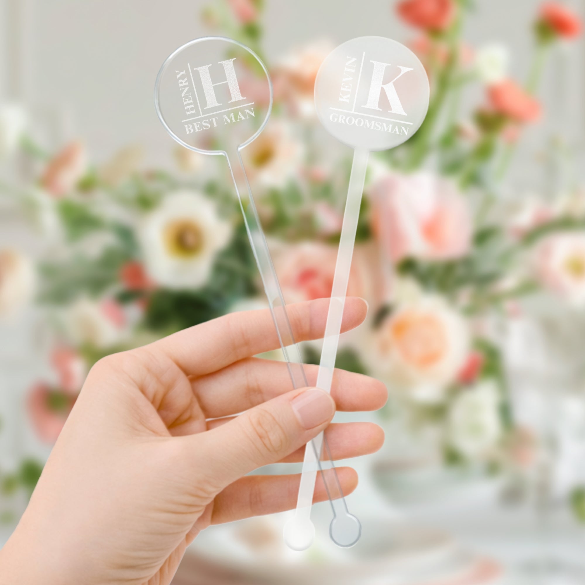 Personalised Round Mirror Acrylic Drink Stirrers, Custom Etched Business Logo Coffee/ Cocktail Stir Sticks Wedding Favours Gift Party Decors
