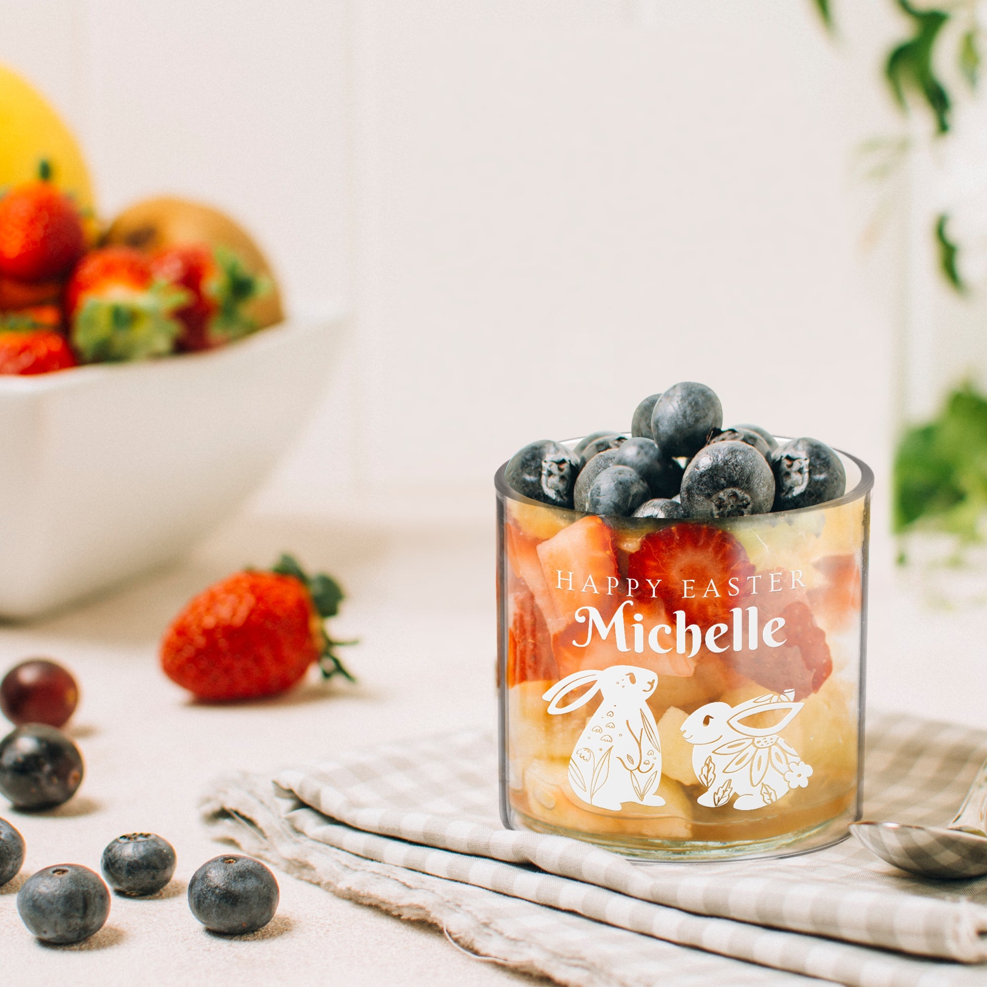 Personalised Wooden Lid Glass Easter Treat Jar, Custom Etch Print Bunny Rabbit Egg Food Snack Storage, Cookie Lolly Jars, Kid, Teacher Gifts