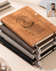 Personalised Soft Leatherette A5 Notebook with Pen & Metal Bookmark Charm, Custom Engraved Logo Business Journal, Graduation, Corporate Gift