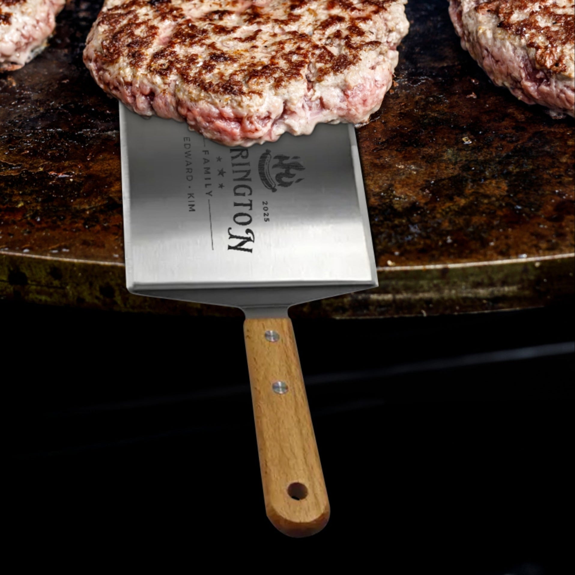 Personalised Steel Spatula /Turner/ Scraper, Custom Engraved Barbecue Grill Tool/ Multi Kitchen Utensil, Mom Housewarming, Father&#39;s Day Gift