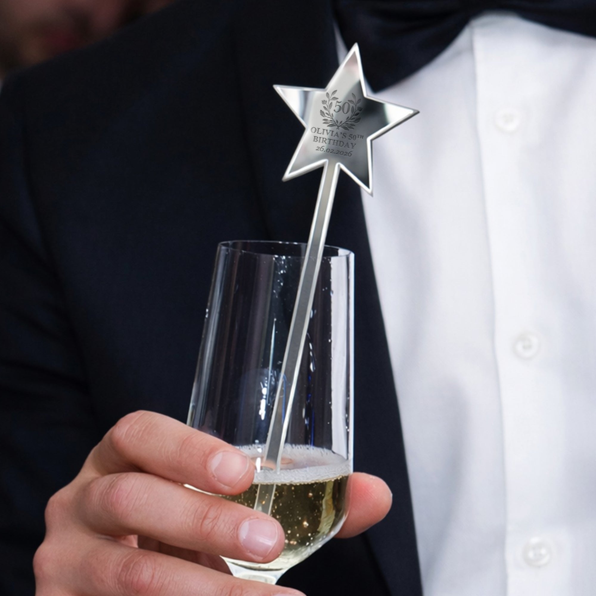 Personalised Star Mirror Acrylic Drink Stirrers, Custom Etched Business Logo Coffee/ Cocktail Stir Sticks Wedding Favours Gift Party Decors