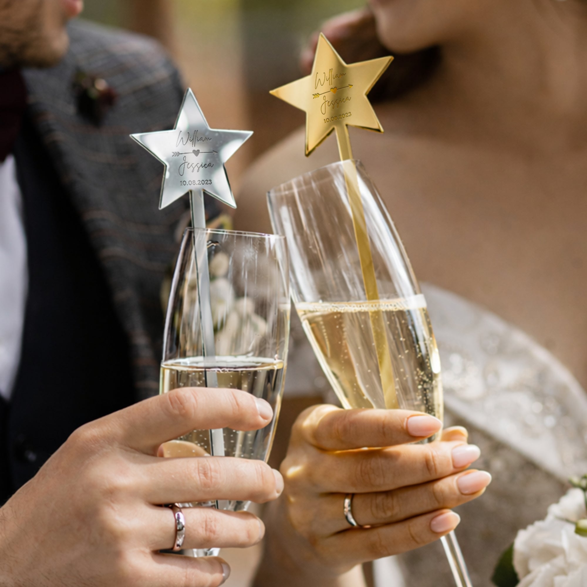 Personalised Star Mirror Acrylic Drink Stirrers, Custom Etched Business Logo Coffee/ Cocktail Stir Sticks Wedding Favours Gift Party Decors